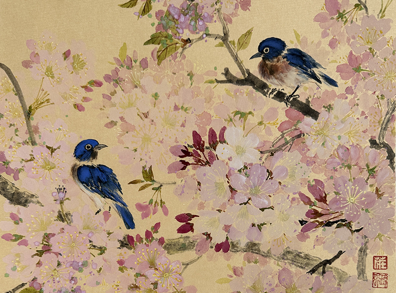 "Blossoming love" by Wei-Ting Chuang is one of the dozens of artworks on display in "Flora in Focus" exhibit in the Harrington Gallery at the Firehouse Arts Center. (Image courtesy Firehouse Arts)